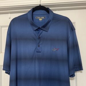 Greg Norman Collection Perforated Blue Polo. Like new Golf Shirt